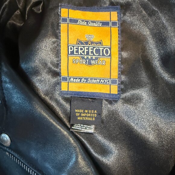 Schott NYC Perfecto Cropped Lambskin Leather Jacket - Model 218W - size XL - Picture 5 of 9